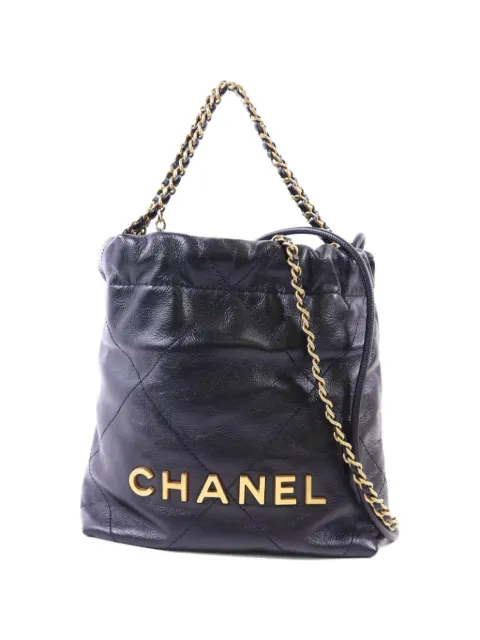 CHANEL Pre-Owned mini C22 diamond-quilted tote bag Black C22MINI