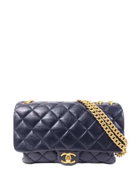CHANEL Pre-Owned CC turn-lock diamond-quilted shoulder bag Blue AS3609
