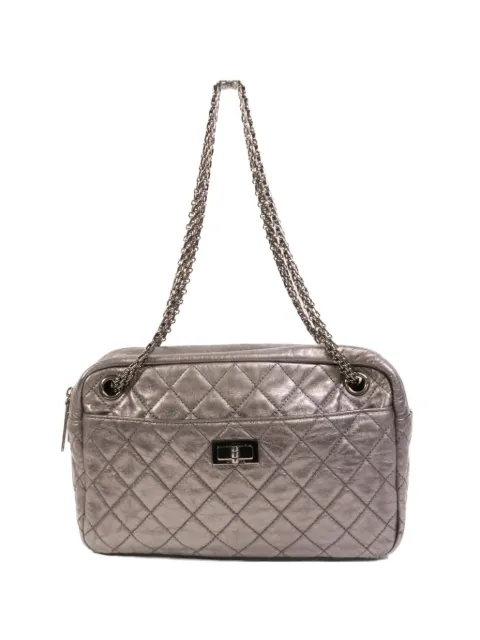 CHANEL Pre-Owned 2.55 diamond-quilted shoulder bag Grey 255CHAINSHOULDER
