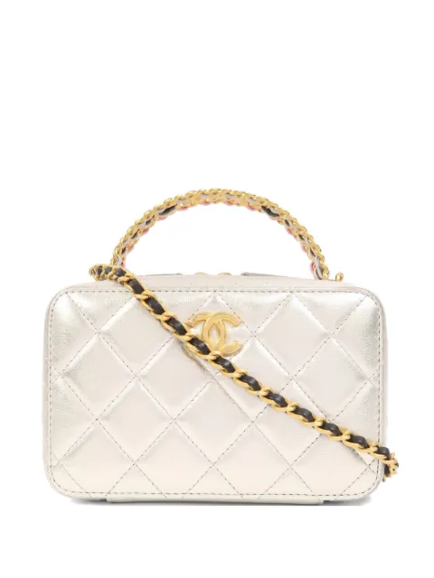 CHANEL Pre-Owned CC diamond-quilted vanity bag Silver VANITYCASE