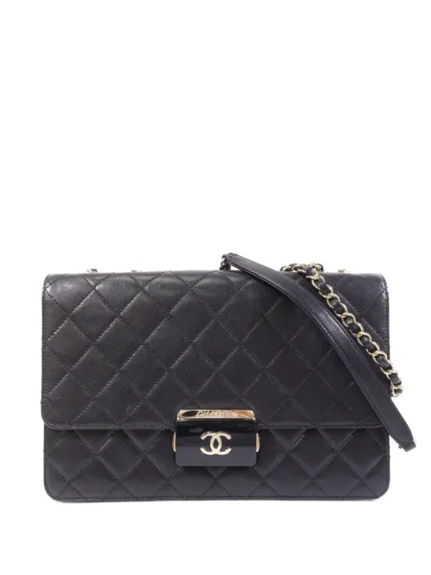 CHANEL Pre-Owned CC diamond-quilted shoulder bag Black CHAINSHOULDER