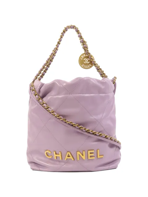 CHANEL Pre-Owned mini 22 bucket bag Purple MINIC22