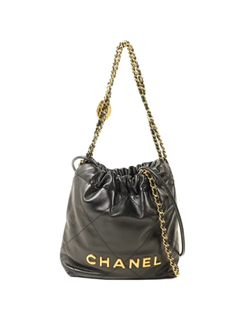 CHANEL Pre-Owned mini 22 chain-strap shoulder bag Black MINIC22