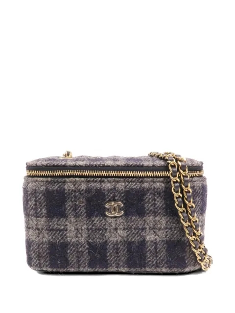 CHANEL Pre-Owned CC logo-plaque Vanity Case shoulder bag Blue VANITYCASE