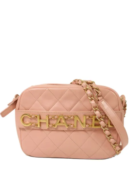 CHANEL Pre-Owned Camera diamond-quilting logo shoulder bag Pink CAMERASHOULDERBAG