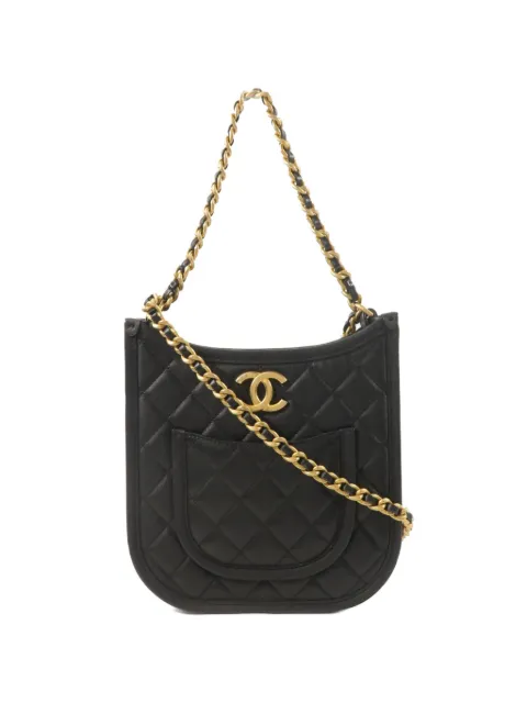 CHANEL Pre-Owned CC diamond-quilted shoulder bag Black AS4532