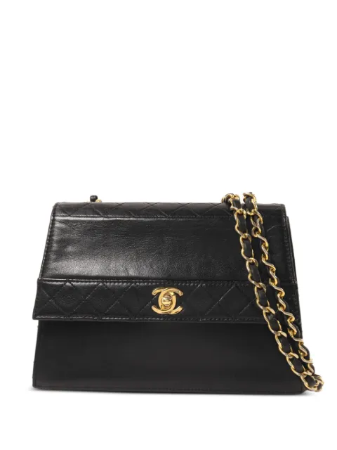 CHANEL Pre-Owned Trapezoid CC turn-lock chain shoulder bag Black VINTAGESHOULDERBAG