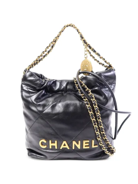 CHANEL Pre-Owned 22 Mini chain shoulder bag Black AS3980