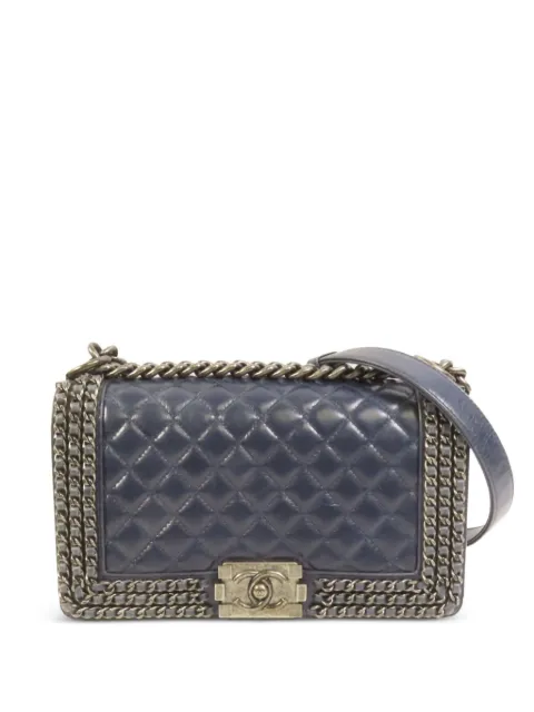 CHANEL Pre-Owned CC Boy shoulder bag Blue BOY25CM