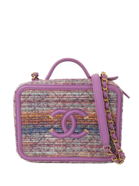 CHANEL Pre-Owned CC Vanity Case shoulder bag Purple TWEEDMEDIUMVANITYCASE
