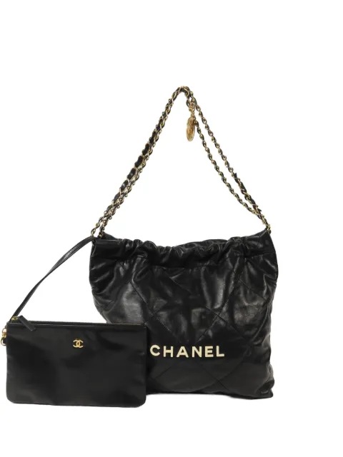 CHANEL Pre-Owned 22 Chanel chain-strap shoulder bag Black AS3260