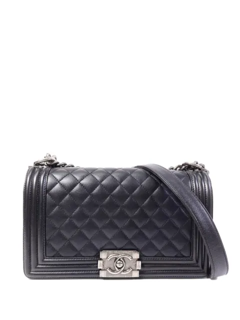 CHANEL Pre-Owned 25 Boy leather chain-strap shoulder handbag Black A67086