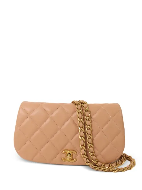 CHANEL Pre-Owned CC turn-lock quilted shoulder bag Neutrals CHAINSHOULDER