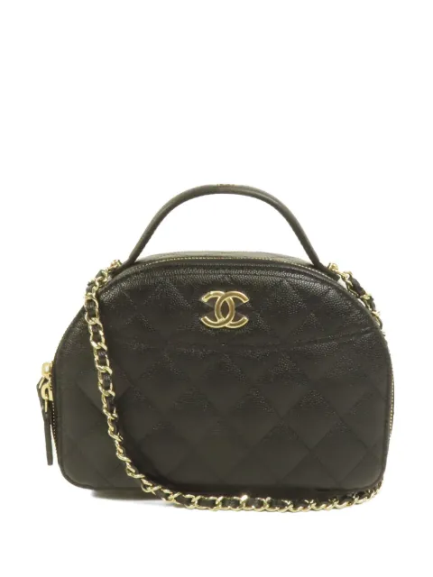 CHANEL Pre-Owned CC diamond-quilted Bowling shoulder bag Black BOWLING