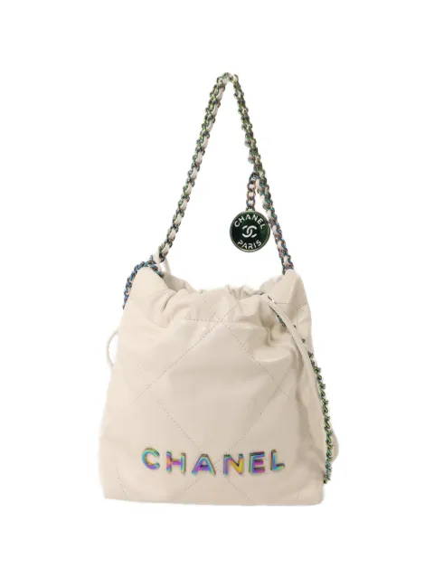 CHANEL Pre-Owned mini 22 quilted shoulder bag Neutrals CHANEL22MINI