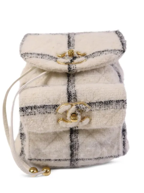 CHANEL Pre-Owned 22K Duma CC turn-lock tweed backpack Neutrals 22KDUMA