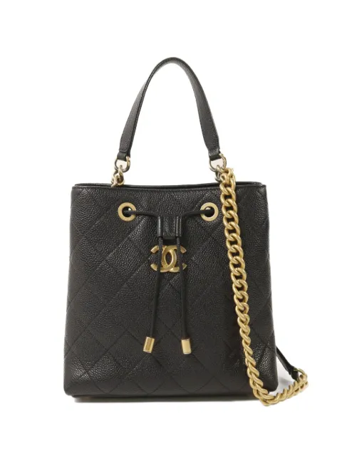 CHANEL Pre-Owned quilted CC shoulder bag Black BUCKET