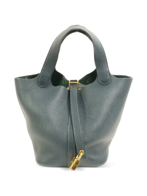 Hermès Pre-Owned Picotin leather tote bag Green Y6O