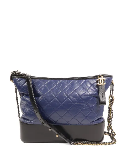 CHANEL Pre-Owned Gabrielle quilted shoulder bag Blue GABRIELLELARGE