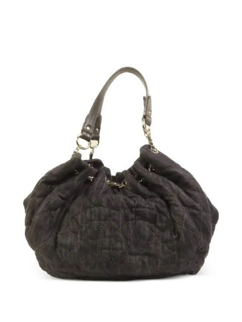 CHANEL Pre-Owned CC quilted denim tote bag Blue SHOULDERBAG