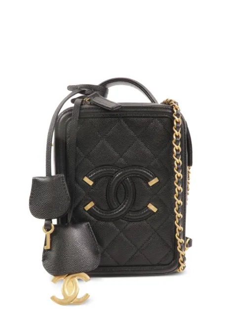 CHANEL Pre-Owned CC turn-lock vanity bag Black NORTHSOUTHVANITY