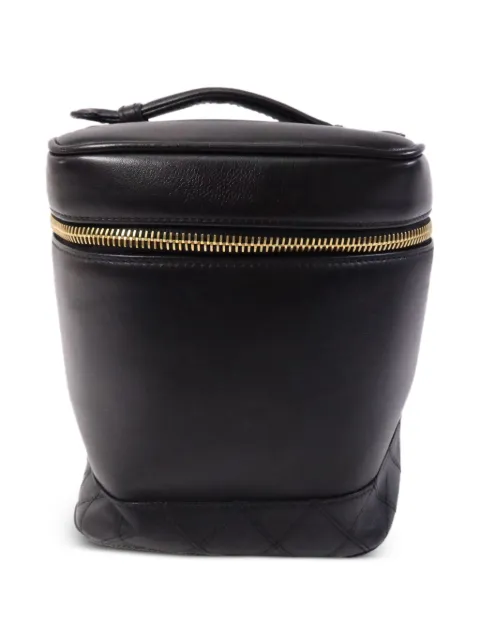 CHANEL Pre-Owned CC diamond-quilted vanity case Black VINTAGEVANITYCASE