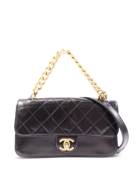 CHANEL Pre-Owned CC turn-lock quilted shoulder bag Black CHAINSHOULDER
