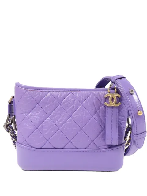 CHANEL Pre-Owned small Gabrielle quilted shoulder bag Purple GABRIELLESMALL