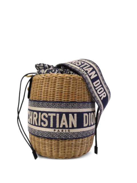 Christian Dior Pre-Owned Oblique Wicker bucket bag Neutrals M7600CMROM918