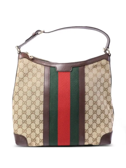 Gucci Pre-Owned GG Canvas Web shoulder bag Neutrals 257084