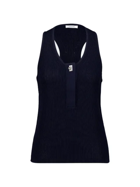 Ferragamo Gancini-plaque ribbed tank top Blue 794334