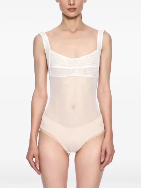 Atu Body Couture sleeveless semi-sheer bodysuit White AT25076