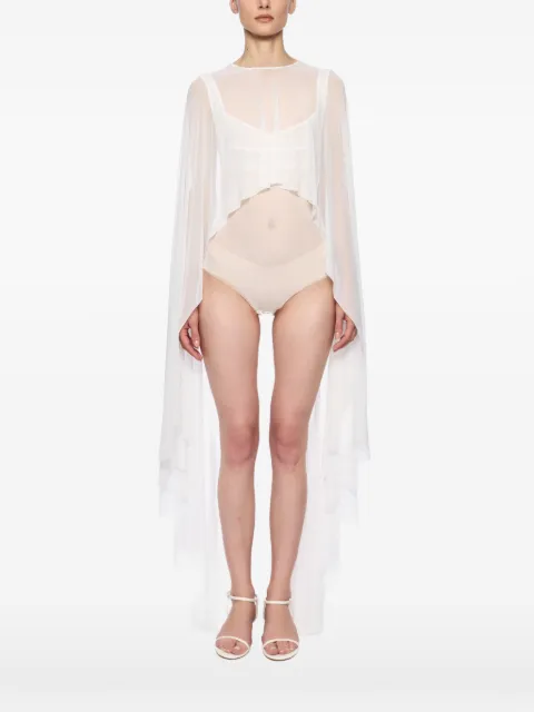Atu Body Couture semi-sheer mesh cape White AT25084
