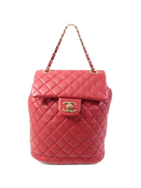 CHANEL Pre-Owned CC turn-lock quilted lambskin backpack Red BACKPACK
