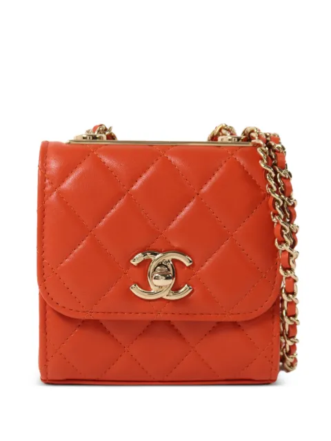 CHANEL Pre-Owned CC turn-lock quilted shoulder bag Orange CHAINSHOULDER