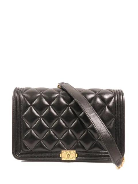 CHANEL Pre-Owned Boy CC leather shoulder bag Black BOYWALLETONCHAIN