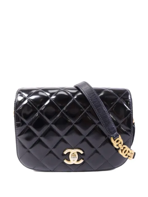 CHANEL Pre-Owned mini CC turn-lock quilted shoulder bag Black AS3396