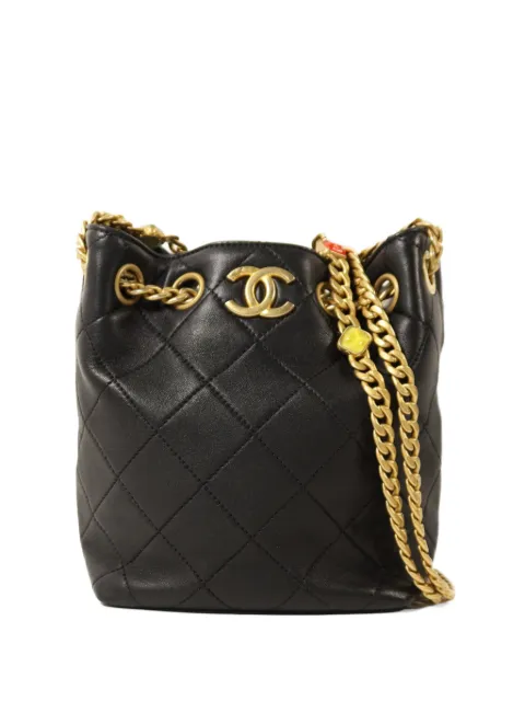CHANEL Pre-Owned CC diamond-quilted shoulder bag Black CHAINSHOULDER