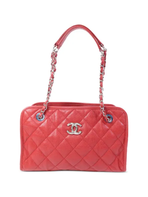 CHANEL Pre-Owned CC turn-lock matelassé shoulder bag Red PETITTIMELESS
