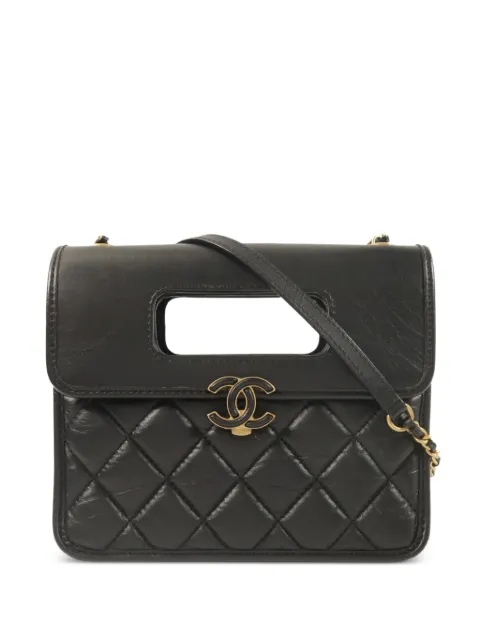 CHANEL Pre-Owned quilted CC turn-lock tote bag Black AS4025