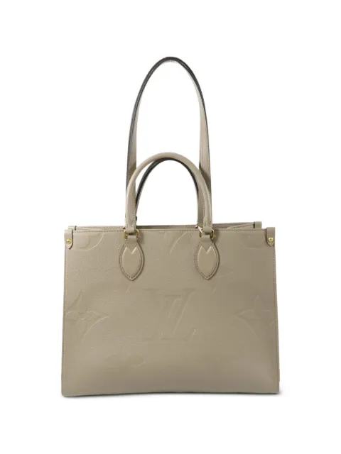 Louis Vuitton Pre-Owned MM On The Go two-way calfskin tote bag Neutrals M45607