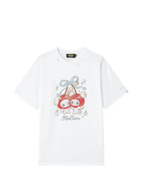 Mini Cream graphic-print T-shirt White 6UM642A
