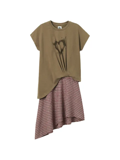 b+ab heart-print asymmetric mini dress Green 6U660AS