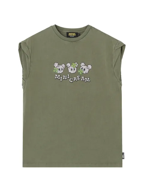 Mini Cream graphic-print sleeveless T-shirt Green 6UM644A