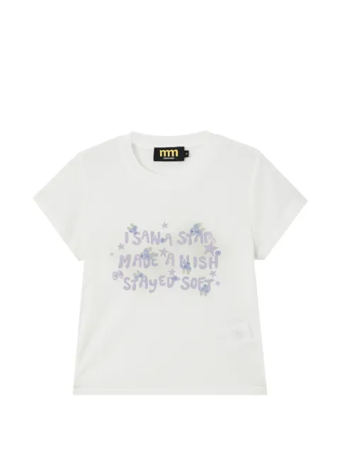 Mini Cream graphic-print short-sleeve T-shirt White 6UM658A