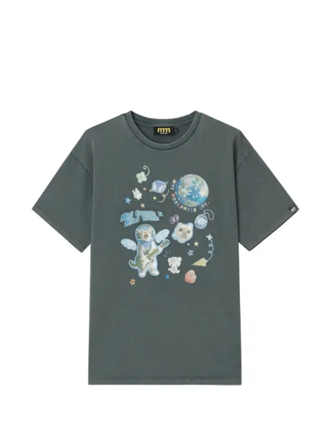 Mini Cream graphic-print T-shirt Grey 6UM643A