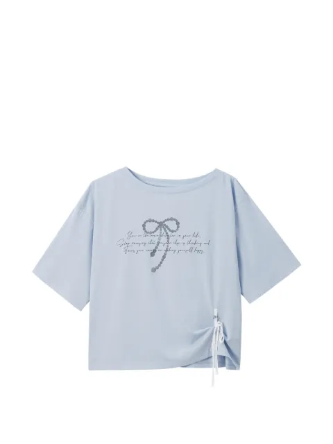 b+ab graphic-print side-tie T-shirt Blue 6U693AS