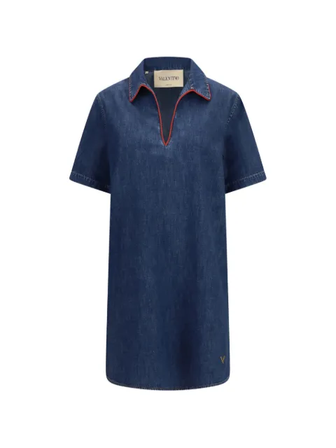 Valentino Garavani VLogo Signature short-sleeve mini dress Blue BDA13B9YA