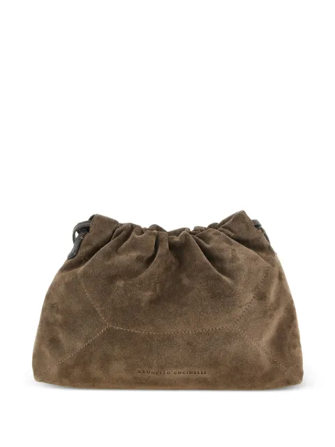 Brunello Cucinelli Duo Monile suede pouch Brown MBDLD2808PC8769