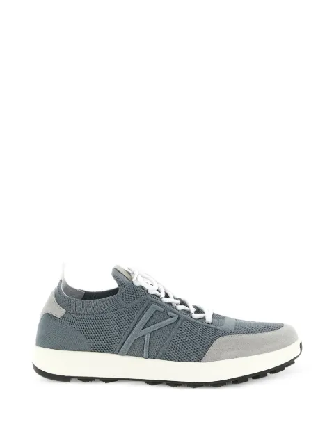Kiton suede-panelled slip-on sneakers Blue USSA031N012172700K